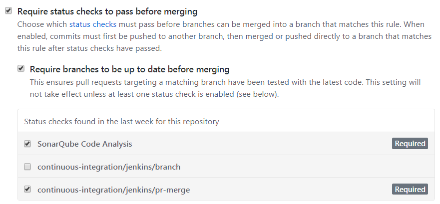 Approbation SonarQube requise pour merger la pull request