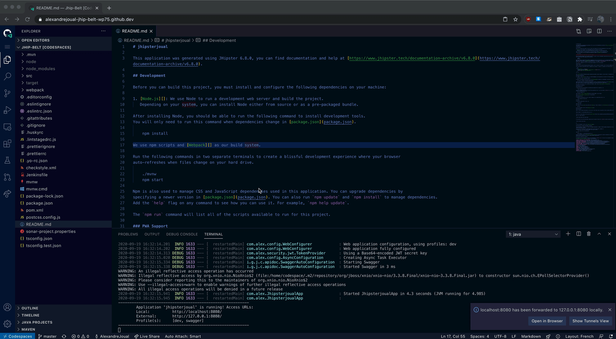 JHipster-Port-Forwarding