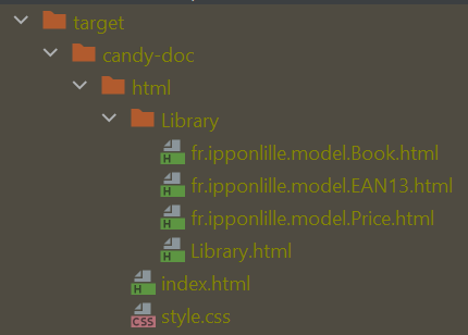 une arborescence de fichiers HTML correspondant à nos concepts formant un glossaire