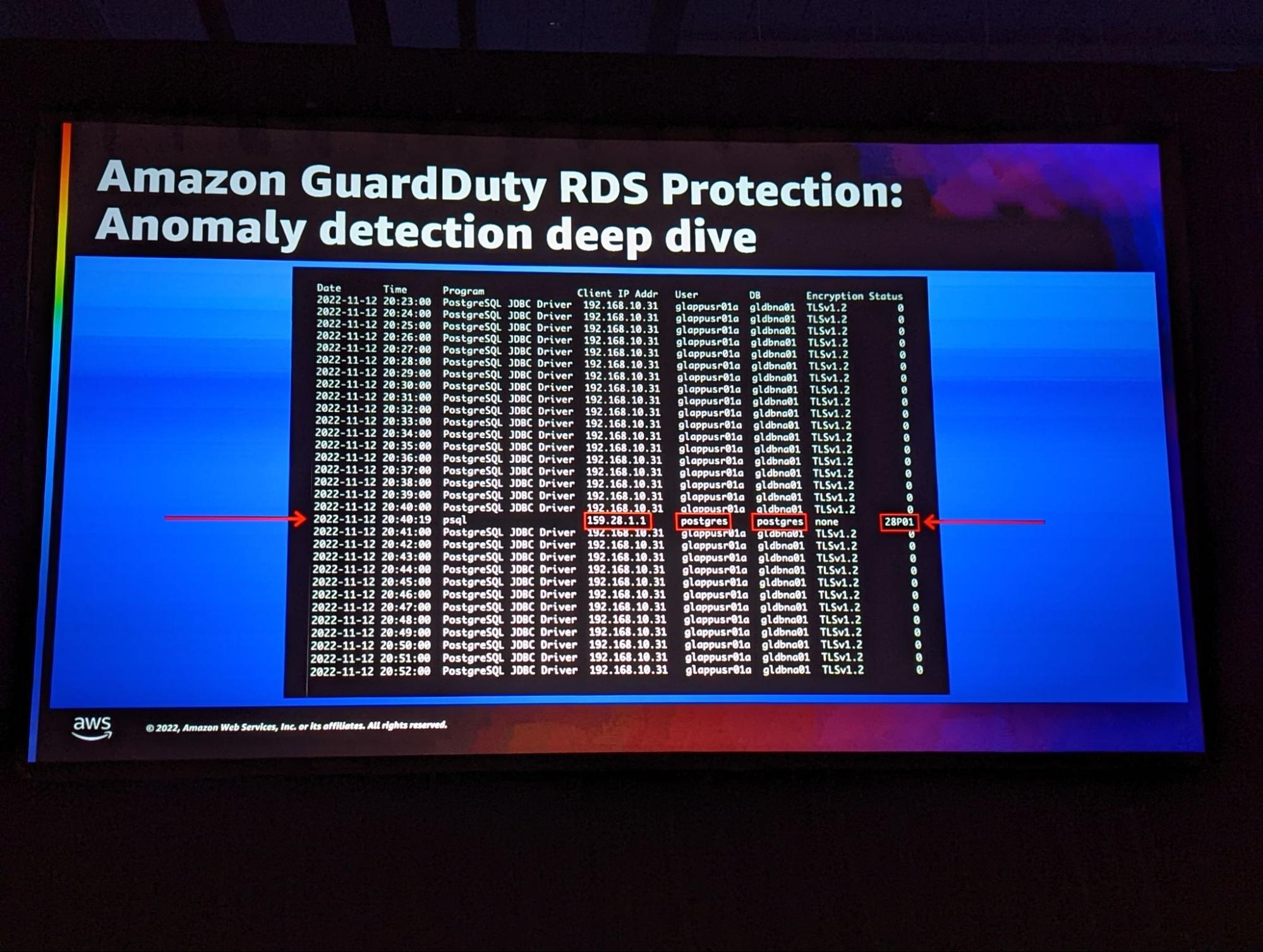 Tentative de login suspected depuis un client psql