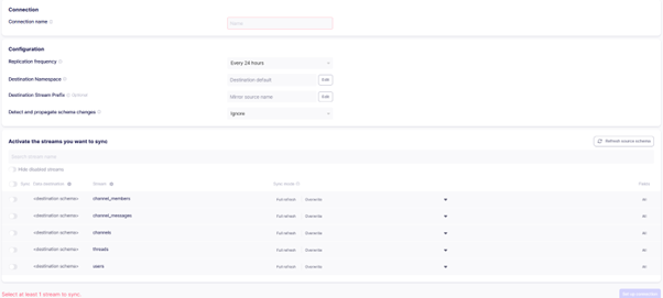 Figure 7 : Connexion sur la GUI d’Airbyte