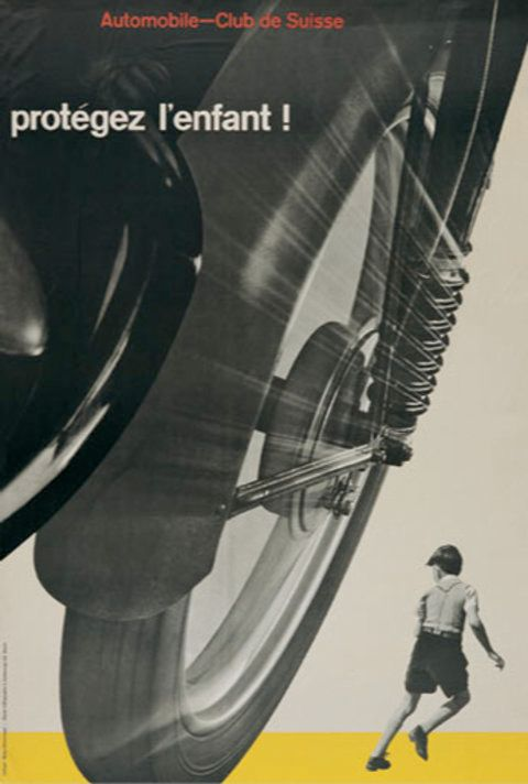 Affiche avec une roue de véhicule 2 roues et un enfant.