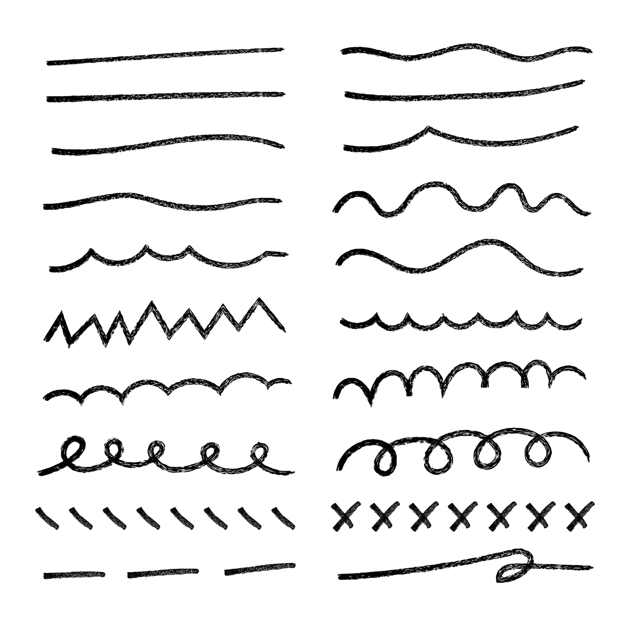Photo qui illustre différents types de lignes.