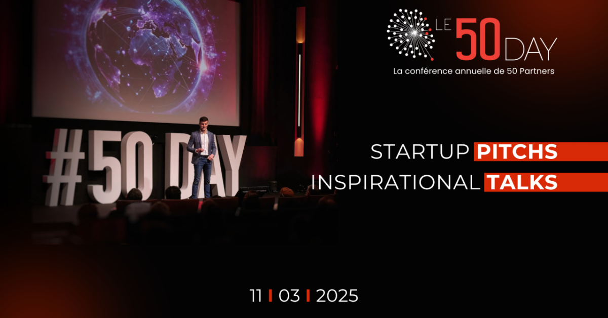 Photo de présentation de l'événement 50 Day 2025. 11/03/2025. Startup Pitchs. Inspirational talks.