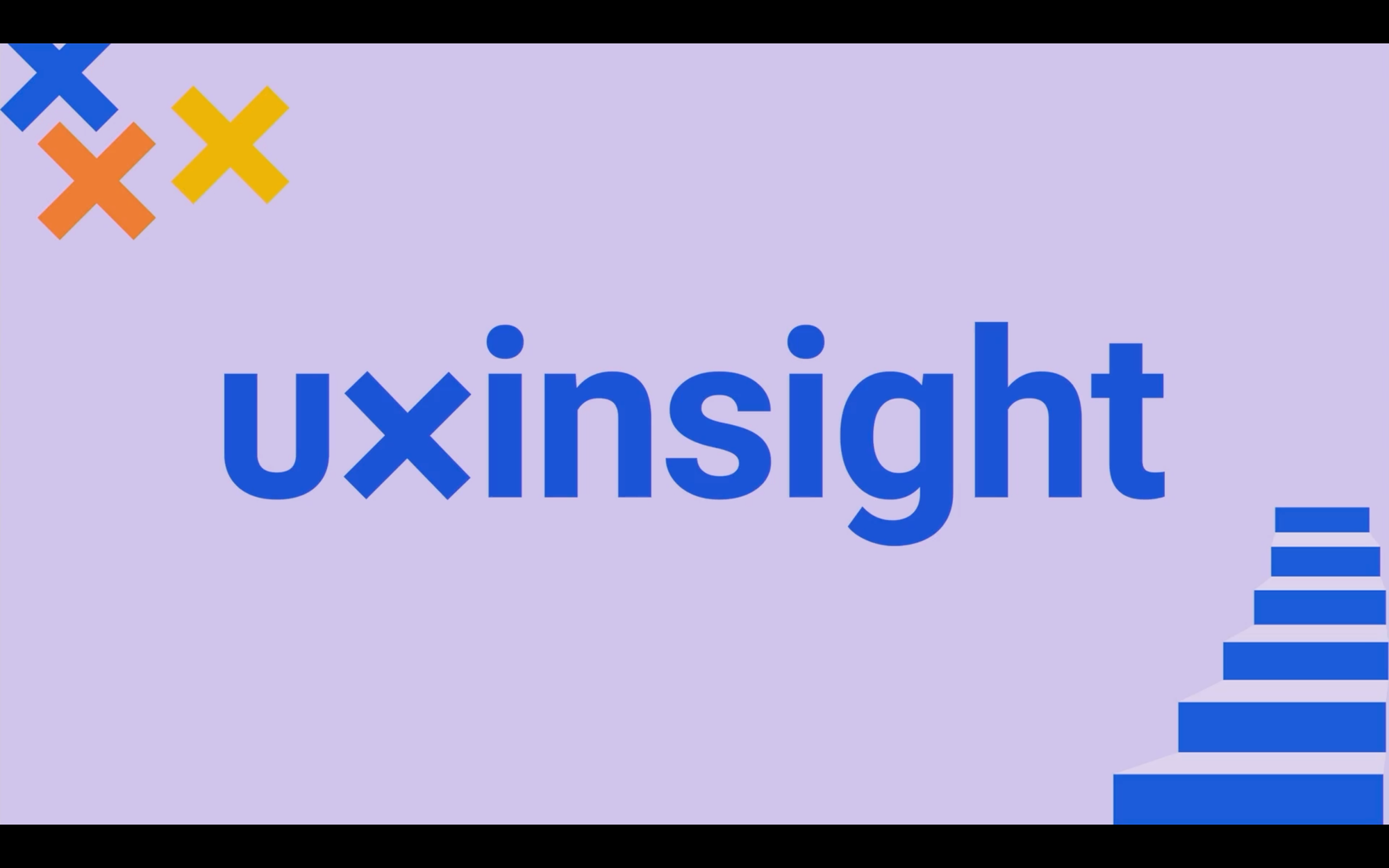 Le texte UX Insight est écrit en bleu sur fond violet. Il y a également des décorations.
