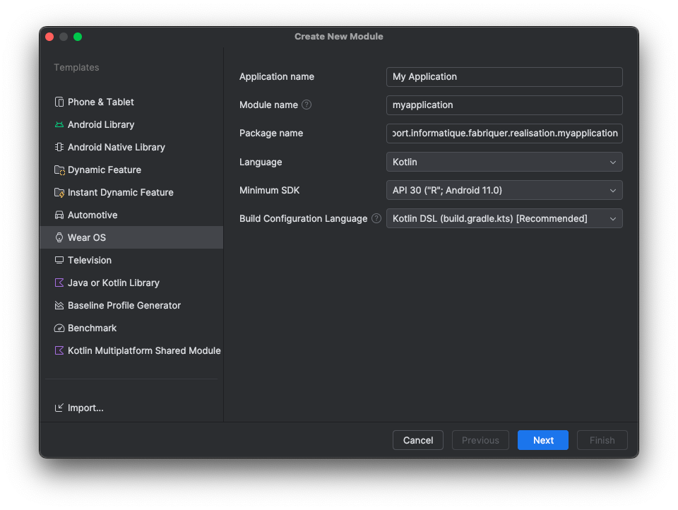 Types de modules Android