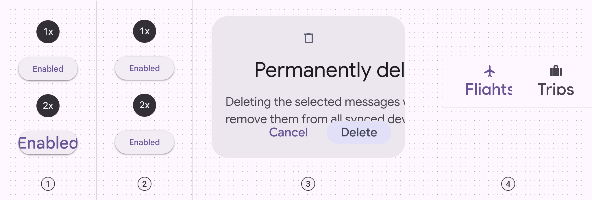 Exemple d'interface Material 3 non conforme au zoom à 200%